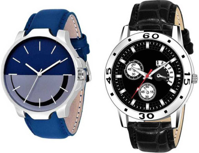 Mahi Trendz Life Style Avo Black Lether Watches Quartz Combo ANALOG WATCH Analog Watch  - For Boys