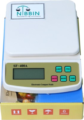 NIBBIN Digital 10kg x 1g Kitchen Scale Multi-purpose weight measuring Machine SF 400A Weighing Scale(White)