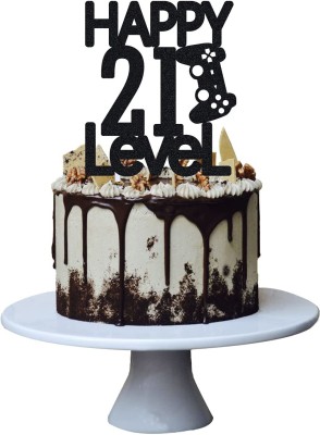 Festiko Festiko Level 21st Birthday Cake Topper for Men 21 Cake Topper(Black Pack of 1)