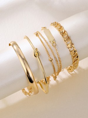 YELLOW CHIMES Alloy Gold-plated Bracelet(Pack of 4)