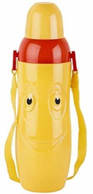 ThreeD Smiley Stainless Steel Flask 600ml & Cello Puro Plastic with Water Bottle 600 ml Bottle(Pack of 1, Yellow, Plastic)