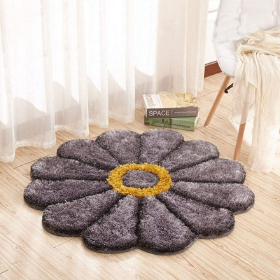 SPA Furnishing Grey Polyester Area Rug(5 ft,  X 5 ft, Circle)