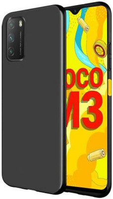 DMJHP Back Cover for Poco M3(Black, Pack of: 1)
