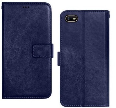 Aarov Flip Cover for Oppo A1k(Blue, Dual Protection, Pack of: 1)