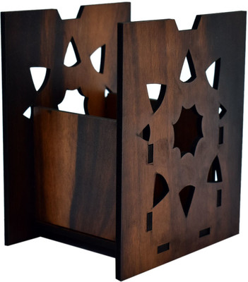 Giftwala 1 Compartments Wooden Pen With Mobile Stand(Brown)