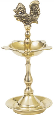 Magic's Max BRASS DEEP STAND SET OF 2 Brass (Pack of 2) Table Diya Set(Height: 5 inch)