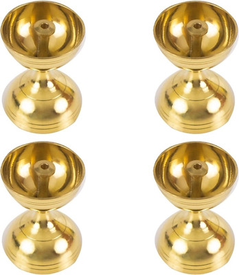 Magic's Max BRASS CLASSIC PYALI DEEP DIYA SET OF 4 Brass (Pack of 4) Table Diya Set(Height: 3 inch)