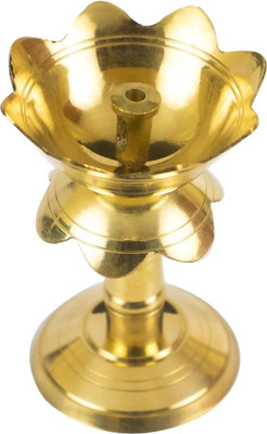 Magic's Max BRASS KAMAL DEEP STAND SET OF 2 Brass (Pack of 2) Table Diya Set(Height: 4 inch)