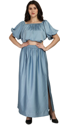 Smarty Pants Women Two Piece Dress Grey Maxi/Full Length Dress