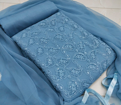 PandadiSaree Georgette Embroidered Salwar Suit Material