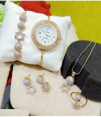 M Creation Alloy Gold-plated Gold Jewellery Set