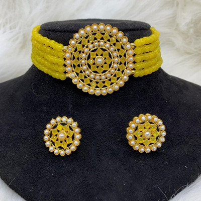 GEODE DELIGHT Alloy Gold-plated Yellow Jewellery Set(Pack of 1)