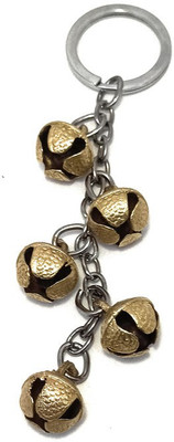 Key Era 5 Pcs Indian Brass Ghunghroo Bell Key Chain