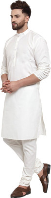 Vibhuti Men Solid Straight Kurta(White)