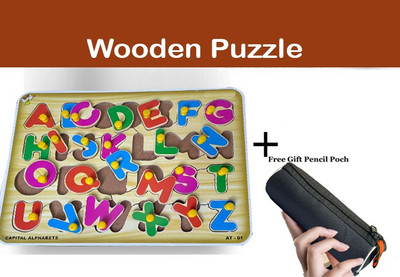 ARVANA Jigsaw Puzzle Creative Alphabet learning toy Game Board books Sorting Blocks(Beige, Multicolor)