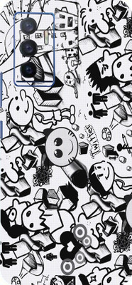Mclaxa Doodle Back Skin Guard, Doodle, Vivo V23e Mobile Skin(Doodle With Super Matte Finish)