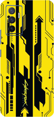 Mclaxa Yellow Cyberpunk Back Skin Guard, Yellow Cyberpunk, Vivo V23e Mobile Skin(Yellow Cyberpunk With Super Matte Finish)