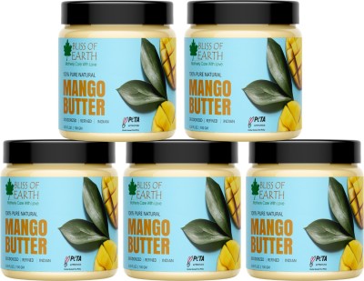 Bliss of Earth Deodorised Indian Mango Butter For Face Skin Hair & DIY, 5x100GM(500 g)