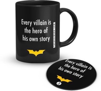 The Desi Monk batman-story Coffee & Tea Cup With Tea Coaster Print 330 ml Ceramic Coffee Mug(330 ml)