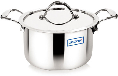 UCOOK Pot 24 cm diameter 5 L capacity with Lid(Stainless Steel, Induction Bottom)