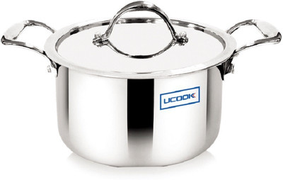 UCOOK Pot 22 cm diameter 4 L capacity with Lid(Stainless Steel, Induction Bottom)