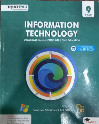 Touchpad Information Technology Vocational Course Code 402 NEP-2020 Class 9th Based On Windows & Ms Office New Editions 2022 With Paperback(paperpack, Dr Sanjay Jain)