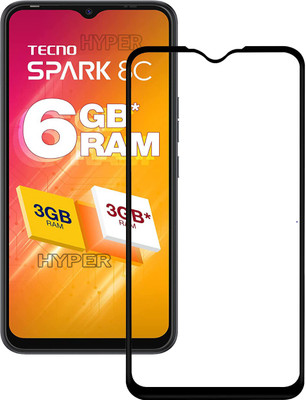 Hyper Edge To Edge Tempered Glass for Tecno Spark 8C, Tecno Spark 8C, Tecno Spark 8C(Pack of 1)
