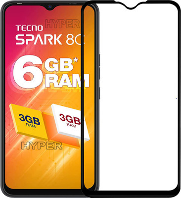 Hyper Edge To Edge Tempered Glass for Tecno Spark 8C, Tecno Spark 8C, Tecno Spark 8C(Pack of 1)