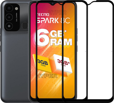 Hyper Edge To Edge Tempered Glass for Tecno Spark 8C, Tecno Spark 8C, Tecno Spark 8C(Pack of 2)