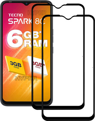 Hyper Edge To Edge Tempered Glass for Tecno Spark 8C, Tecno Spark 8C, Tecno Spark 8C(Pack of 2)