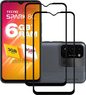 Hyper Edge To Edge Tempered Glass for Tecno Spark 8C, Tecno Spark 8C, Tecno Spark 8C(Pack of 2)