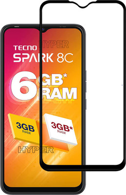 Hyper Edge To Edge Tempered Glass for Tecno Spark 8C, Tecno Spark 8C, Tecno Spark 8C(Pack of 1)