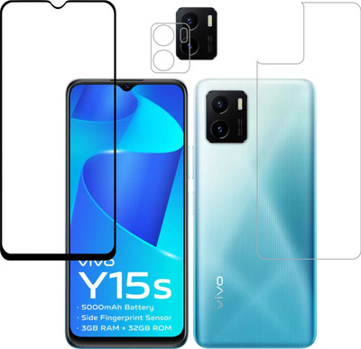Vatsin Front and Back Tempered Glass for ViVO Y15s(Pack of 3)