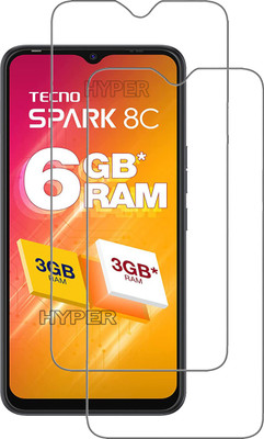 Hyper Tempered Glass Guard for Tecno Spark 8C, Tecno Spark 8C, Tecno Spark 8C(Pack of 2)