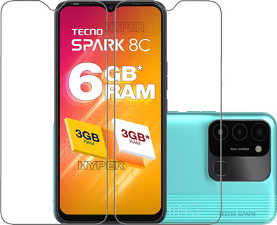 Hyper Tempered Glass Guard for Tecno Spark 8C, Tecno Spark 8C, Tecno Spark 8C(Pack of 2)