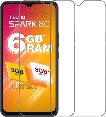 Hyper Tempered Glass Guard for Tecno Spark 8C, Tecno Spark 8C, Tecno Spark 8C(Pack of 2)