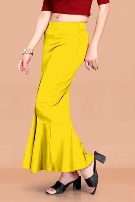 SCUBE DESIGNS SC_PC_PLEATS_3509_LEMON_YELLOW_B Polyester Petticoat(M)
