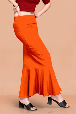 SCUBE DESIGNS SC_PC_PLEATS_3514_ORANGE Nylon Blend Petticoat(L)