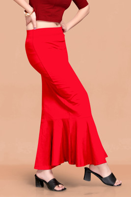 SCUBE DESIGNS SC_PC_PLEATS_3504_RED Nylon Blend Petticoat(L)