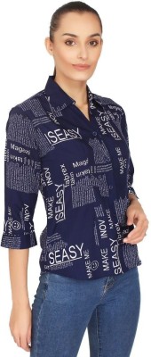 laxmi creation Women Printed Casual Blue Shirt