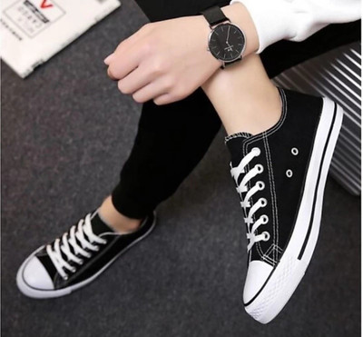 WRIZT Canvas Shoes For Men(Black , 8)