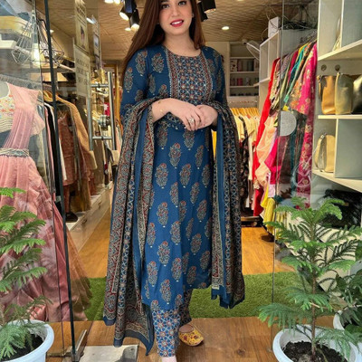 hustle bustle Printed Kurta, Trouser/Pant & Dupatta Set