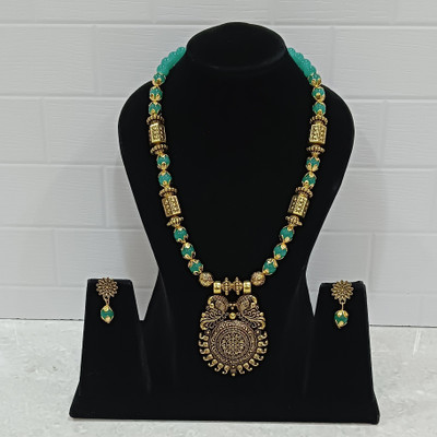 vedanshiv novelty Alloy Gold-plated Green Jewellery Set(Pack of 1)
