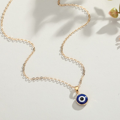DESTINY JEWEL'S Gold Plated Turkish Evil Eye Design Necklace With Chain For Women & Girls Cubic Zirconia Gold-plated Plated Alloy Necklace