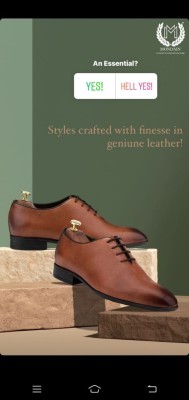 mondain Genuine Leather Formal For Men Derby For Men(Tan)
