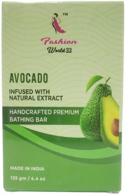 FASHION WORLD 22 Organic Handcrafted Premium Bathing Bar - Avocado (Pack of 4)(4 x 125 g)