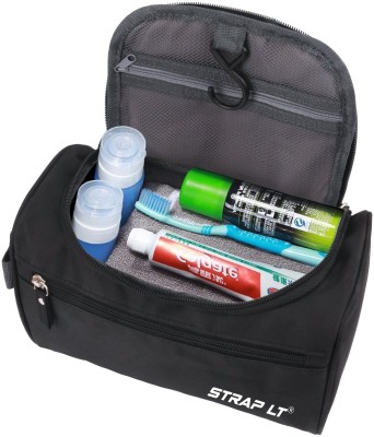 Straplt Hanging Travel Makeup Cosmetic Organizer Shower Bag Travel Shaving Kit Travel Shaving Kit & Bag(Black)