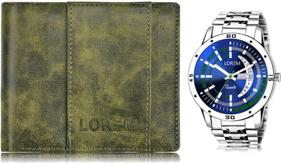 LOREM WL18-LR110 Combo Of Men Watch & Artificial Leather Wallet- Analog Watch  - For Men