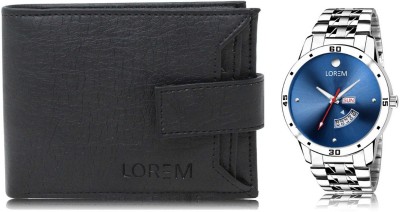 LOREM WL08-LR105 Combo Of Men Watch & Artificial Leather Wallet- Analog Watch  - For Men