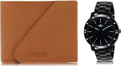 LOREM WL01-LR112 Combo Of Men Watch & Artificial Leather Wallet- Analog Watch  - For Men